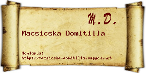 Macsicska Domitilla névjegykártya